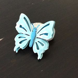 Blue enamel butterfly pin